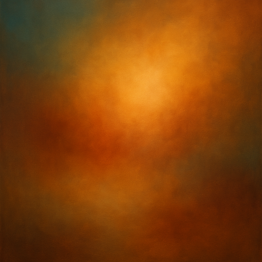 Deep Topaz & Spiced Terracotta Glow No. 7 Oil Painting 100% Hand Painted Oil on Belgian Linen Canvas, Original Fine Art Wall Decor