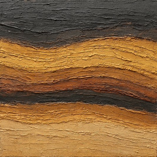 Mineral Strata Earthy Abstract Oil Painting - 100% Hand-Painted Master Oil Painting