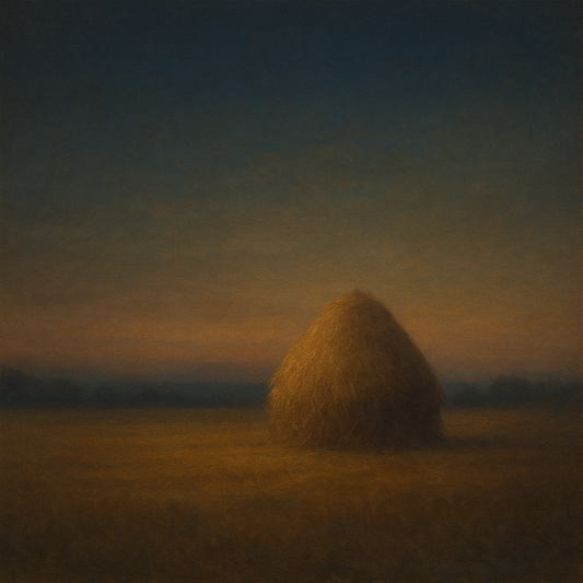 Dusk Horizon over Weathered Haystack No. 6 Oil Painting - View 1