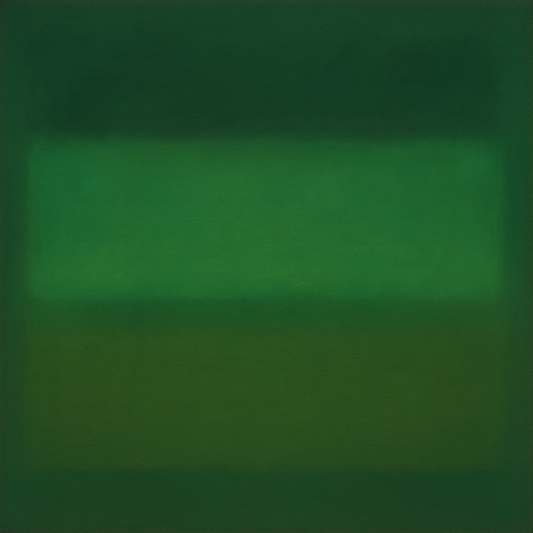 Forest Emerald & Deep Moss Contemplative Field No. 20 Oil Painting 100% Hand Painted Oil on Belgian Linen Canvas, Original Fine Art Wall Decor