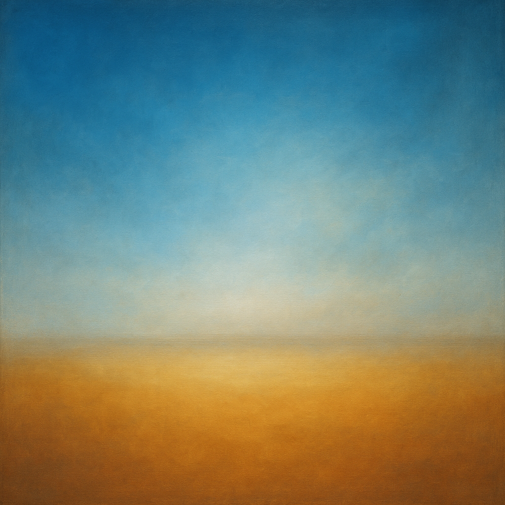 Celestial Azure & Warm Ochre Equilibrium No. 15 Oil Painting - View 1