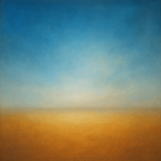 Celestial Azure & Warm Ochre Equilibrium No. 15 Oil Painting - View 1