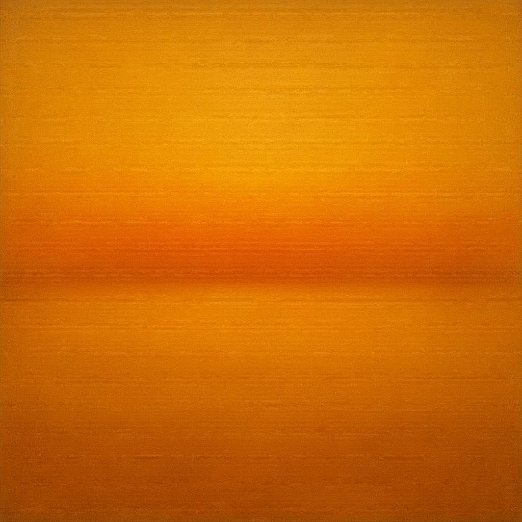 Warm Amber & Raw Sienna Sunset Meditation No. 16 Oil Painting - View 1
