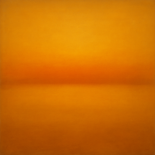 Warm Amber & Raw Sienna Sunset Meditation No. 16 Oil Painting - View 1