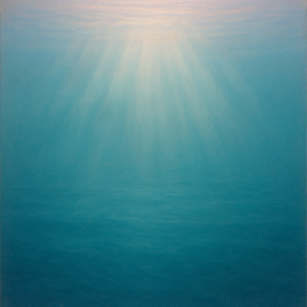 Minimalist Aquamarine Reef Void No. 10 - Modern Fine Art Oil Painting - View 1