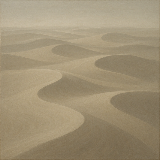 Monochrome Sand Dune Contours & Pale Slate No. 20 Oil Painting 100% Hand Painted Oil on Belgian Linen Canvas, Original Fine Art Wall Decor