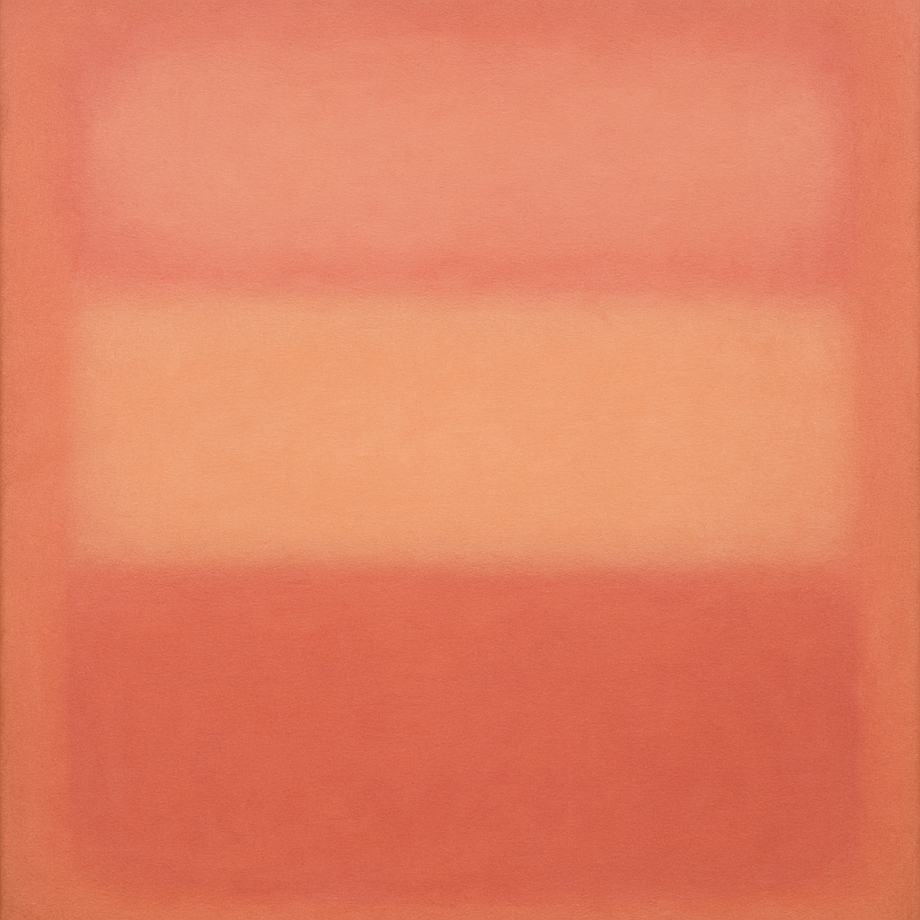 Blush Rose & Dusky Terracotta Ambient Glow No. 14 Oil Painting - View 1