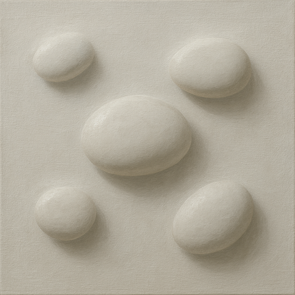 Organic Pebble Relief in White No. 6 - Modern Fine Art Oil Painting - View 1