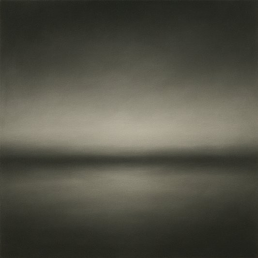 Monochrome Charcoal Drift & Soft Sfumato Horizon No. 17 Oil Painting - View 1