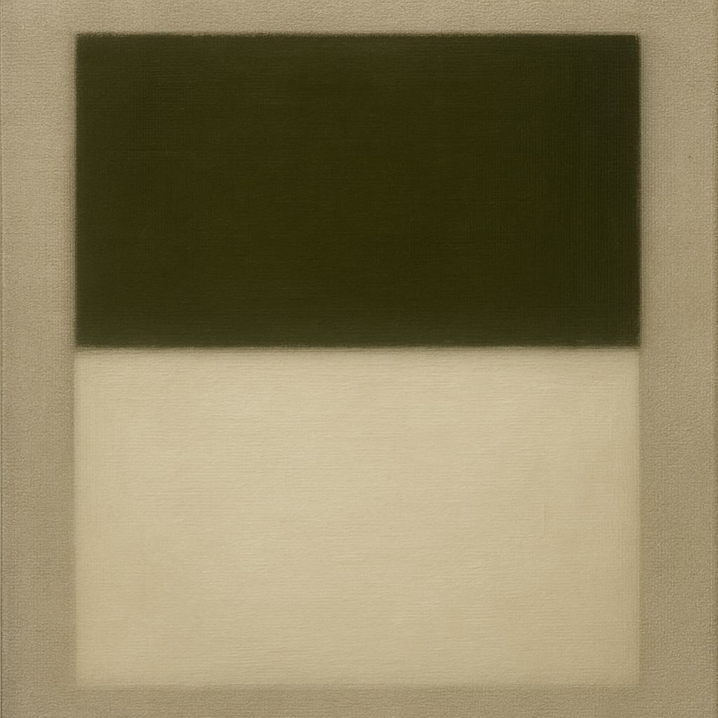 Sage Olive & Alabaster Balance No. 3 - Modern Fine Art Oil Painting - View 1