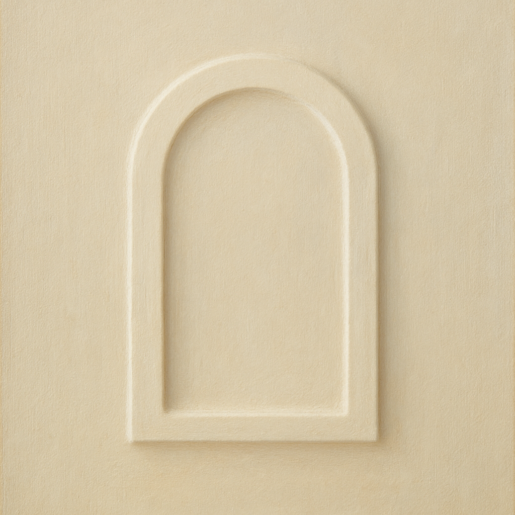 Textured Monolithic Plaster Arch No. 9 - Modern Fine Art Oil Painting - View 1