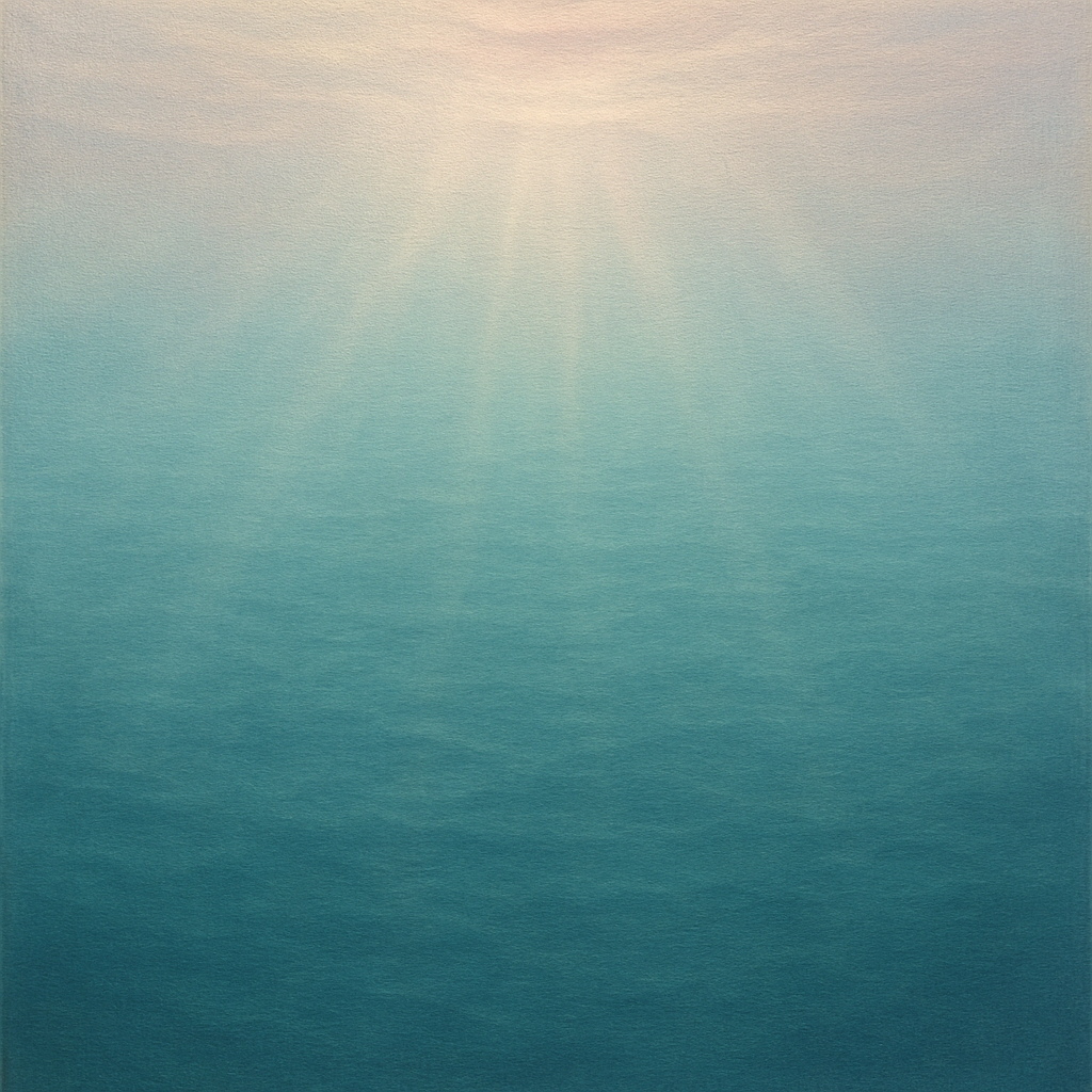 Minimalist Aquamarine Reef Void No. 10 - Modern Fine Art Oil Painting - View 1