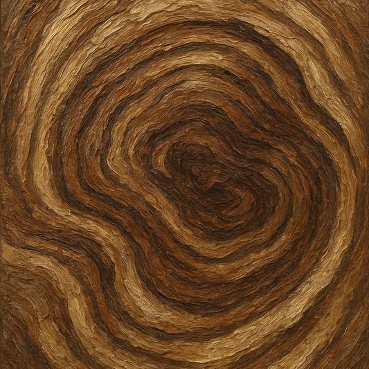 Petrified Wood Grain Wabi-Sabi Oil Painting - 100% Hand-Painted Master Oil Painting