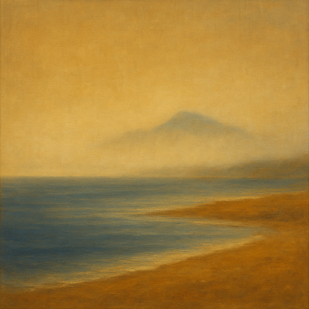 Misty Fjord & Low Clouds No. 7 - Modern Fine Art Oil Painting - View 1