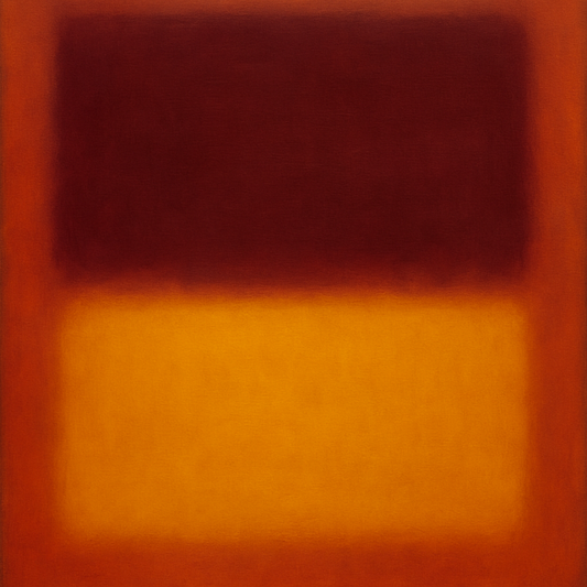 Crimson Burgundy & Saffron Gold Color Vibrations No. 8 Oil Painting - View 1