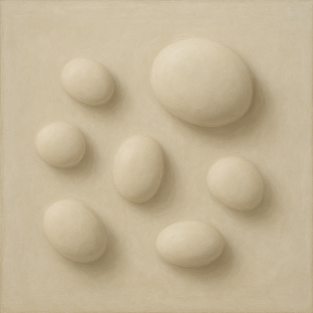Organic Pebble Relief in White No. 6 - Modern Fine Art Oil Painting - View 1