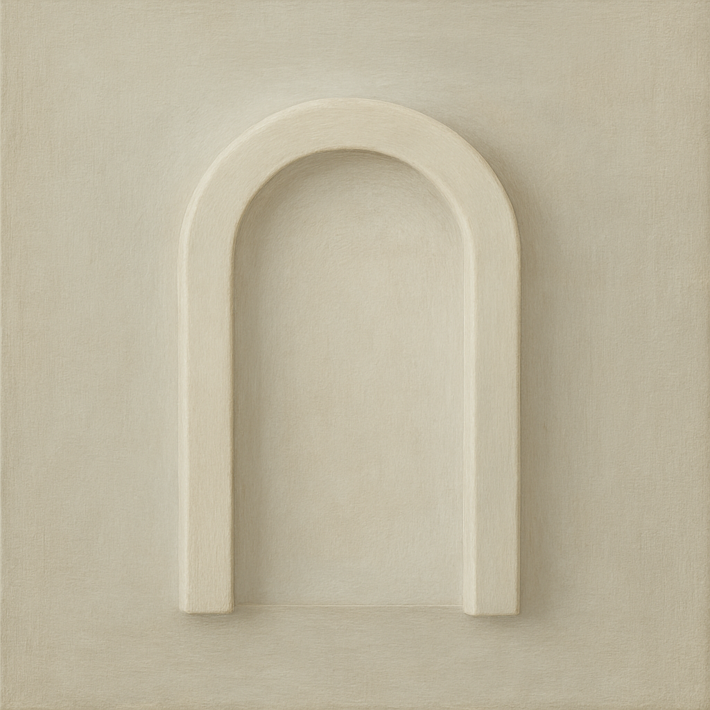 Textured Monolithic Plaster Arch No. 9 - Modern Fine Art Oil Painting - View 1