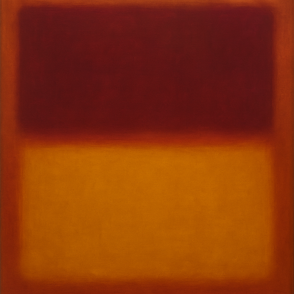 Crimson Burgundy & Saffron Gold Color Vibrations No. 20 Oil Painting 100% Hand Painted Oil on Belgian Linen Canvas, Original Fine Art Wall Decor