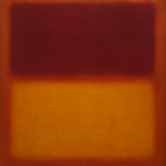 Crimson Burgundy & Saffron Gold Color Vibrations No. 20 Oil Painting 100% Hand Painted Oil on Belgian Linen Canvas, Original Fine Art Wall Decor