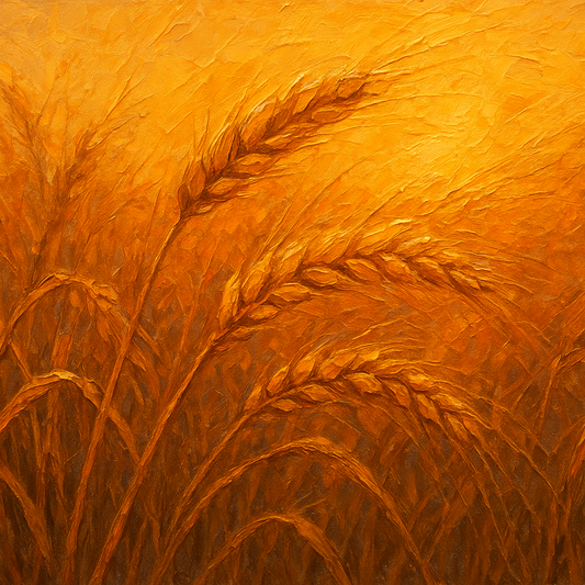 Golden Wheat Field Botanical Oil Painting - 100% Hand-Painted Master Oil Painting