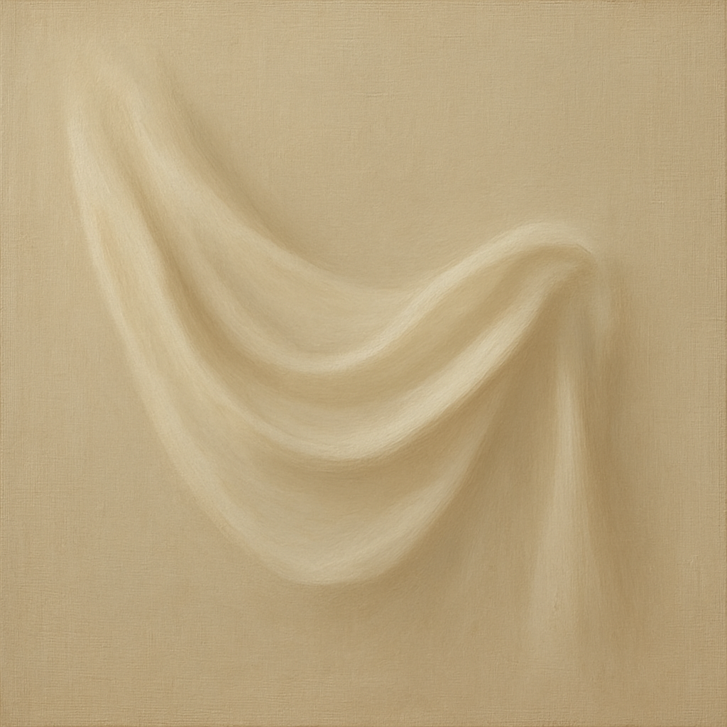 Alabaster Linen Texture Fold No. 4 - Modern Fine Art Oil Painting - View 1