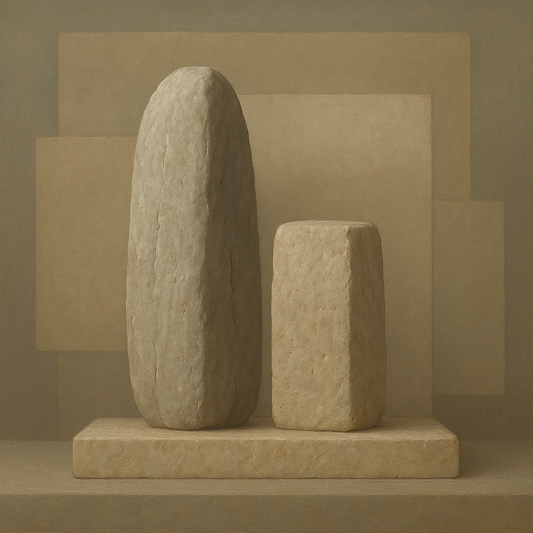 Driftwood Grey & Weathered Stone Monolith No. 8 Oil Painting 100% Hand Painted Oil on Belgian Linen Canvas, Original Fine Art Wall Decor