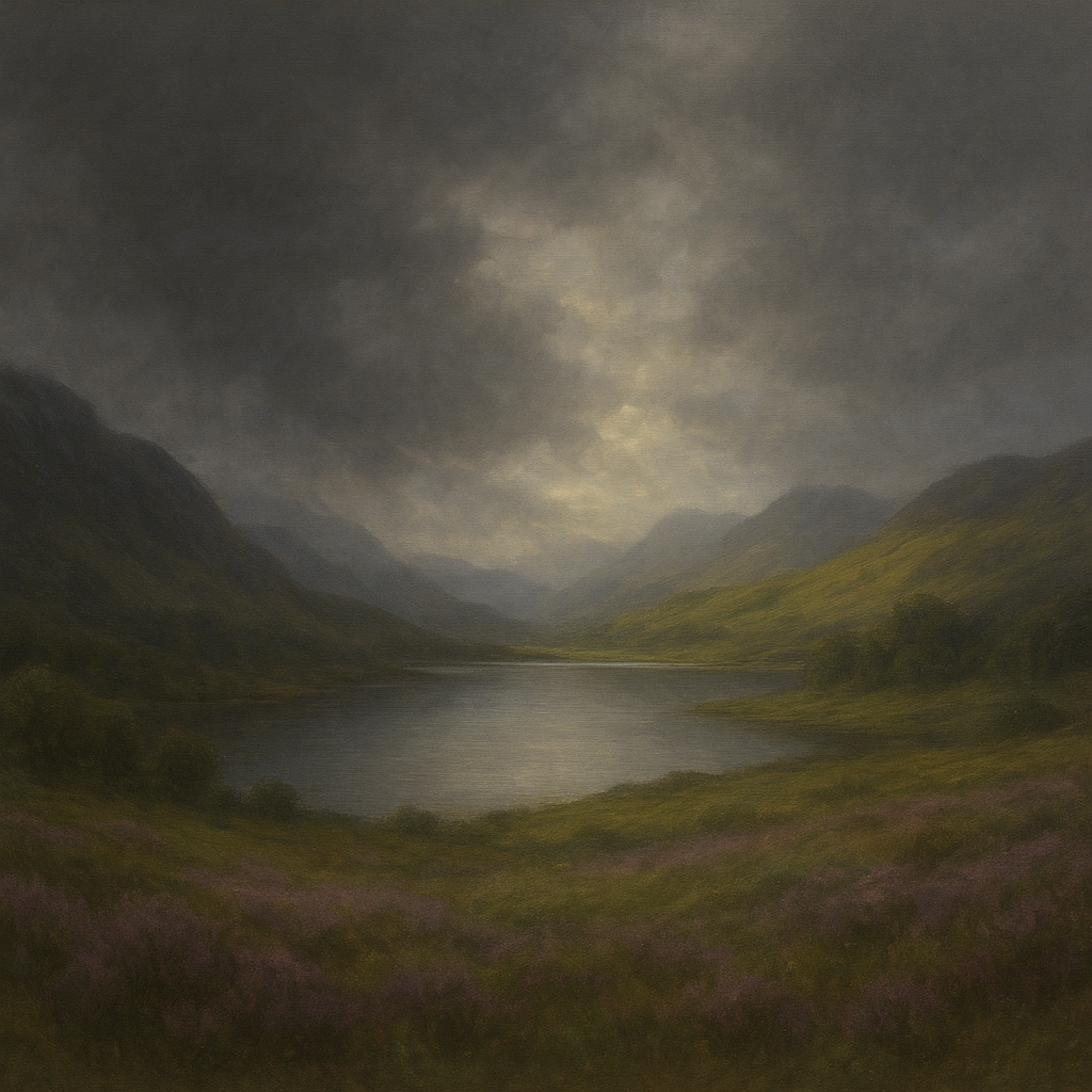Highland Valley Storm Clearing Oil Painting - View 1