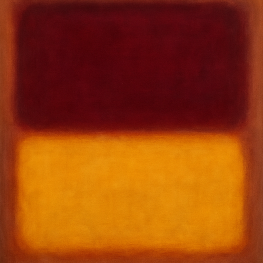 Crimson Burgundy & Saffron Gold Color Vibrations No. 4 Oil Painting 100% Hand Painted Oil on Belgian Linen Canvas, Original Fine Art Wall Decor