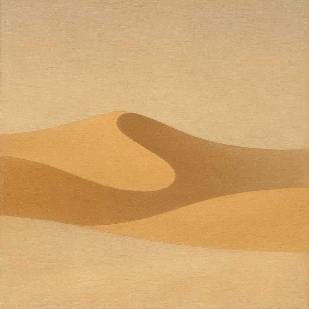 Muted Desert Dune Geometry No. 8 - Modern Fine Art Oil Painting - View 1