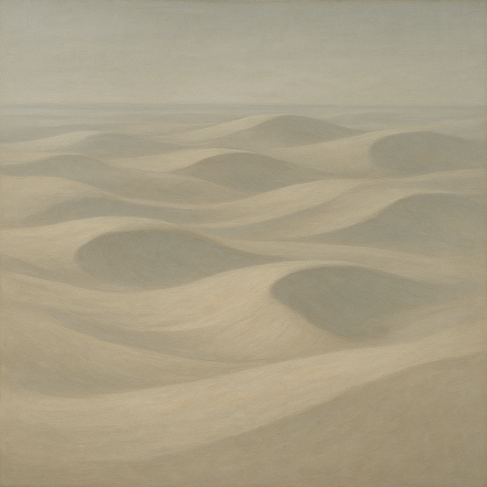 Monochrome Sand Dune Contours & Pale Slate No. 23 Oil Painting 100% Hand Painted Oil on Belgian Linen Canvas, Original Fine Art Wall Decor
