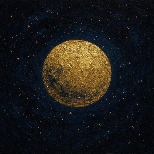 Celestial Gilded Cosmos Luxury Oil Painting - View 1