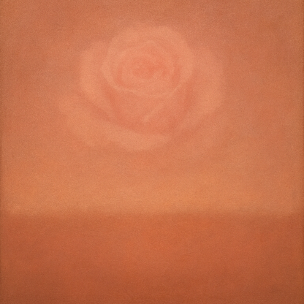 Blush Rose & Dusky Terracotta Ambient Glow No. 9 Oil Painting 100% Hand Painted Oil on Belgian Linen Canvas, Original Fine Art Wall Decor
