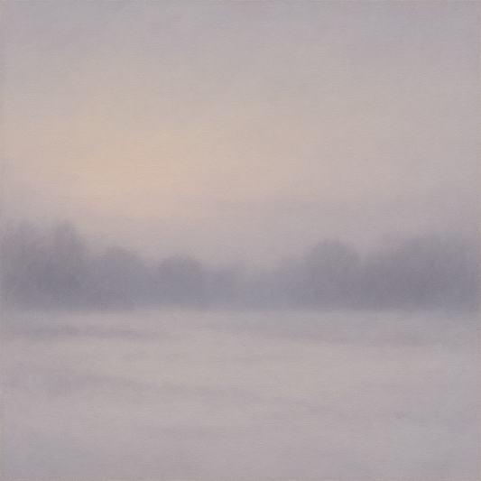 Winter Dawn Frost & Pale Silver Light No. 9 Oil Painting 100% Hand Painted Oil on Belgian Linen Canvas, Original Fine Art Wall Decor