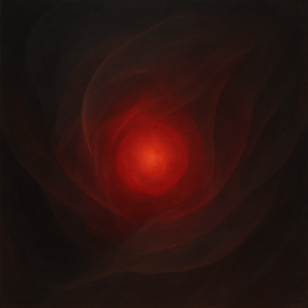 Smoky Ruby & Warm Obsidian Veils No. 11 Oil Painting 100% Hand Painted Oil on Belgian Linen Canvas, Original Fine Art Wall Decor