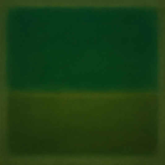 Forest Emerald & Deep Moss Contemplative Field No. 25 Oil Painting 100% Hand Painted Oil on Belgian Linen Canvas, Original Fine Art Wall Decor