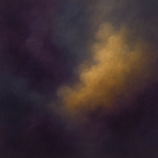 Gilded Plum & Soft Smoke Cloud Harmony No. 10 Oil Painting - View 1