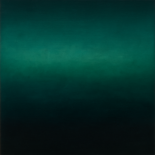 Midnight Teal & Deep Malachite Gradient No. 20 Oil Painting 100% Hand Painted Oil on Belgian Linen Canvas, Original Fine Art Wall Decor
