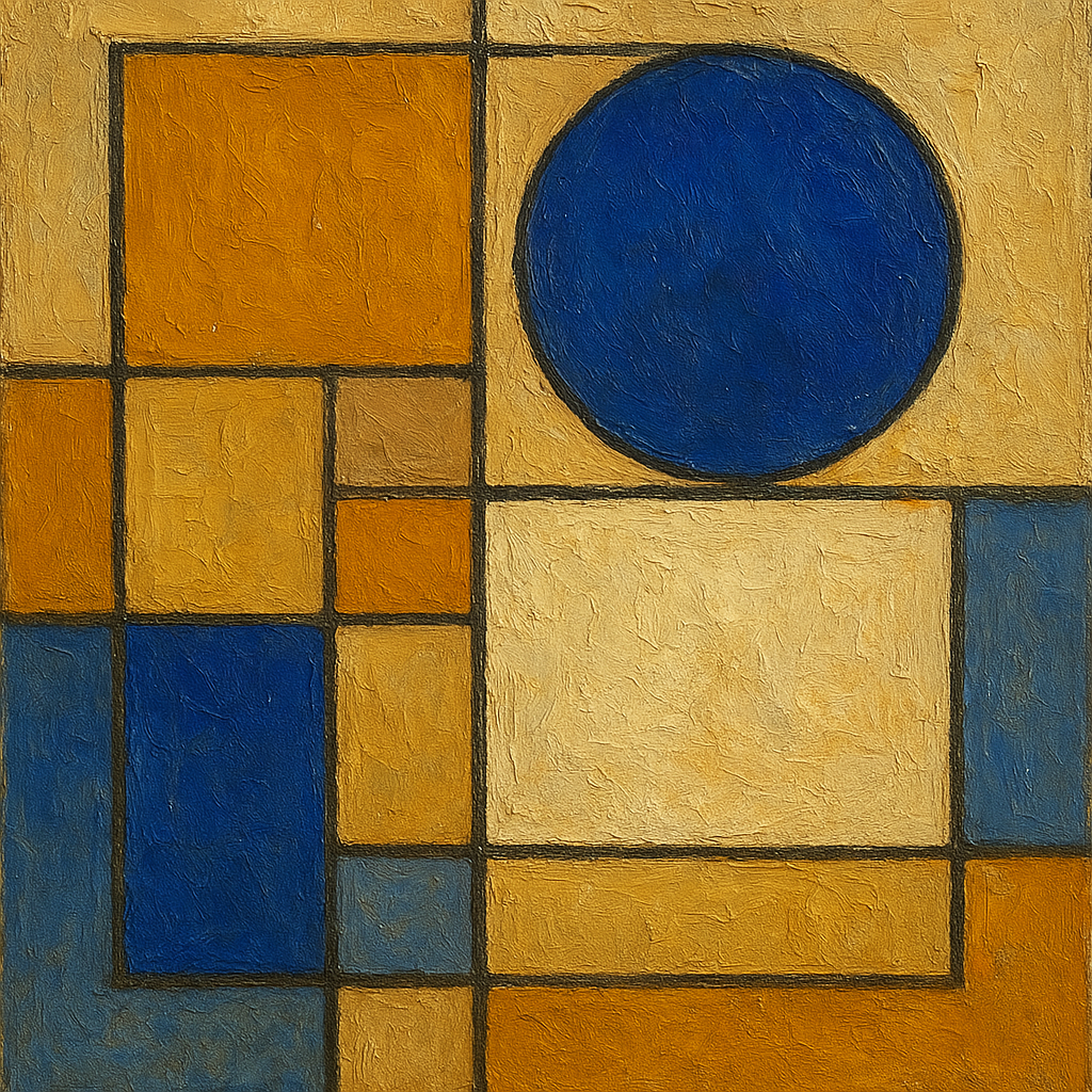 Bauhaus Geometric Balance No. 1 Oil Painting - 100% Hand-Painted Master Oil Painting