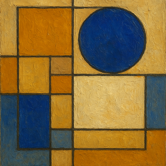 Bauhaus Geometric Balance No. 1 Oil Painting - 100% Hand-Painted Master Oil Painting