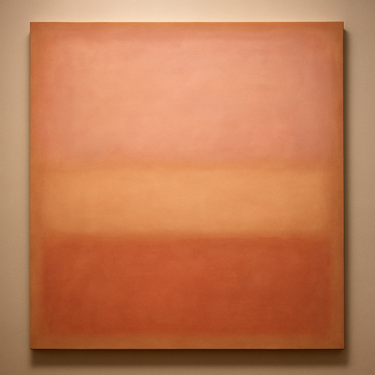 Blush Rose & Dusky Terracotta Ambient Glow No. 4 Oil Painting 100% Hand Painted Oil on Belgian Linen Canvas, Original Fine Art Wall Decor