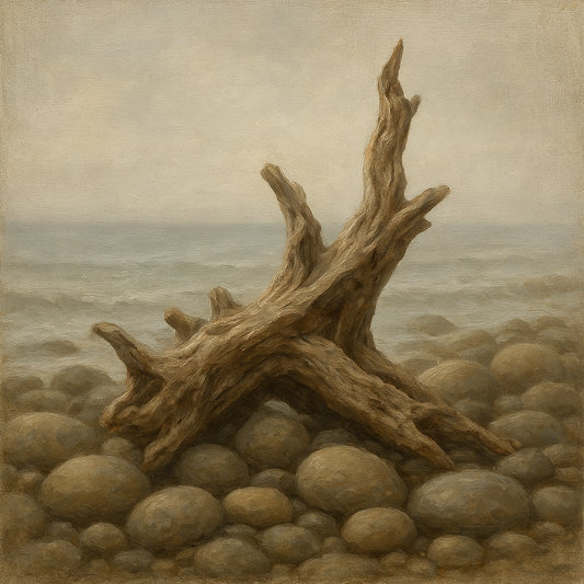 Driftwood Shallows Coastal Oil Painting - 100% Hand-Painted Master Oil Painting