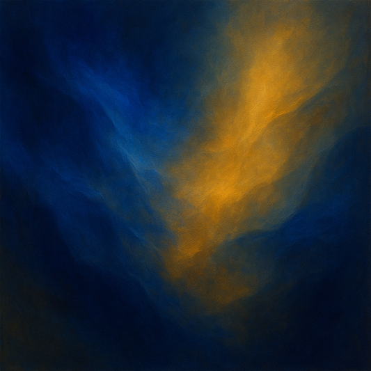 Lapis Lazuli & Golden Ochre Luminous Field No. 3 Oil Painting - View 1