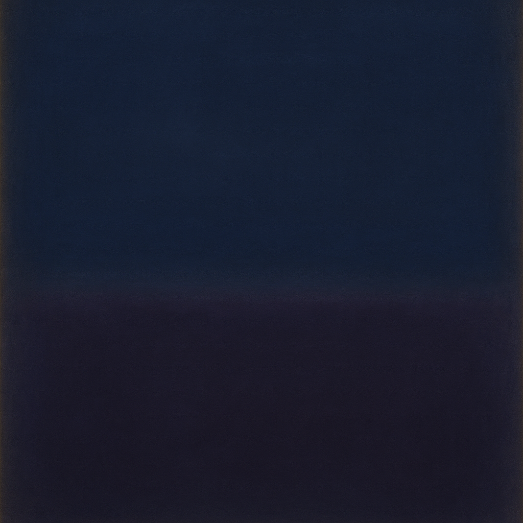 Deep Indigo & Midnight Plum Ambient Field No. 15 Oil Painting - View 1