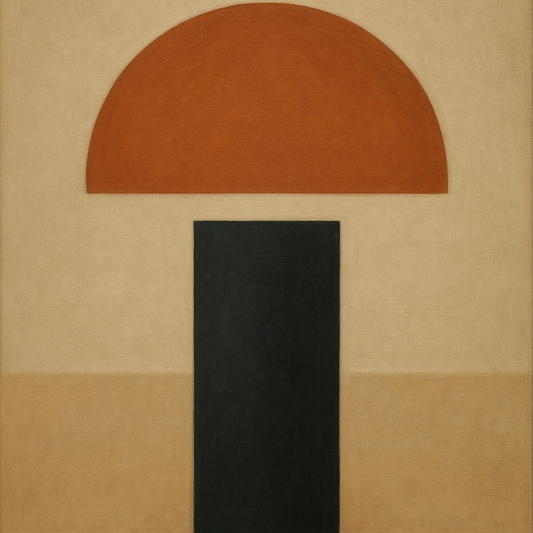 Semicircle Horizon & Minimalist Pillar No. 20 Oil Painting - View 1