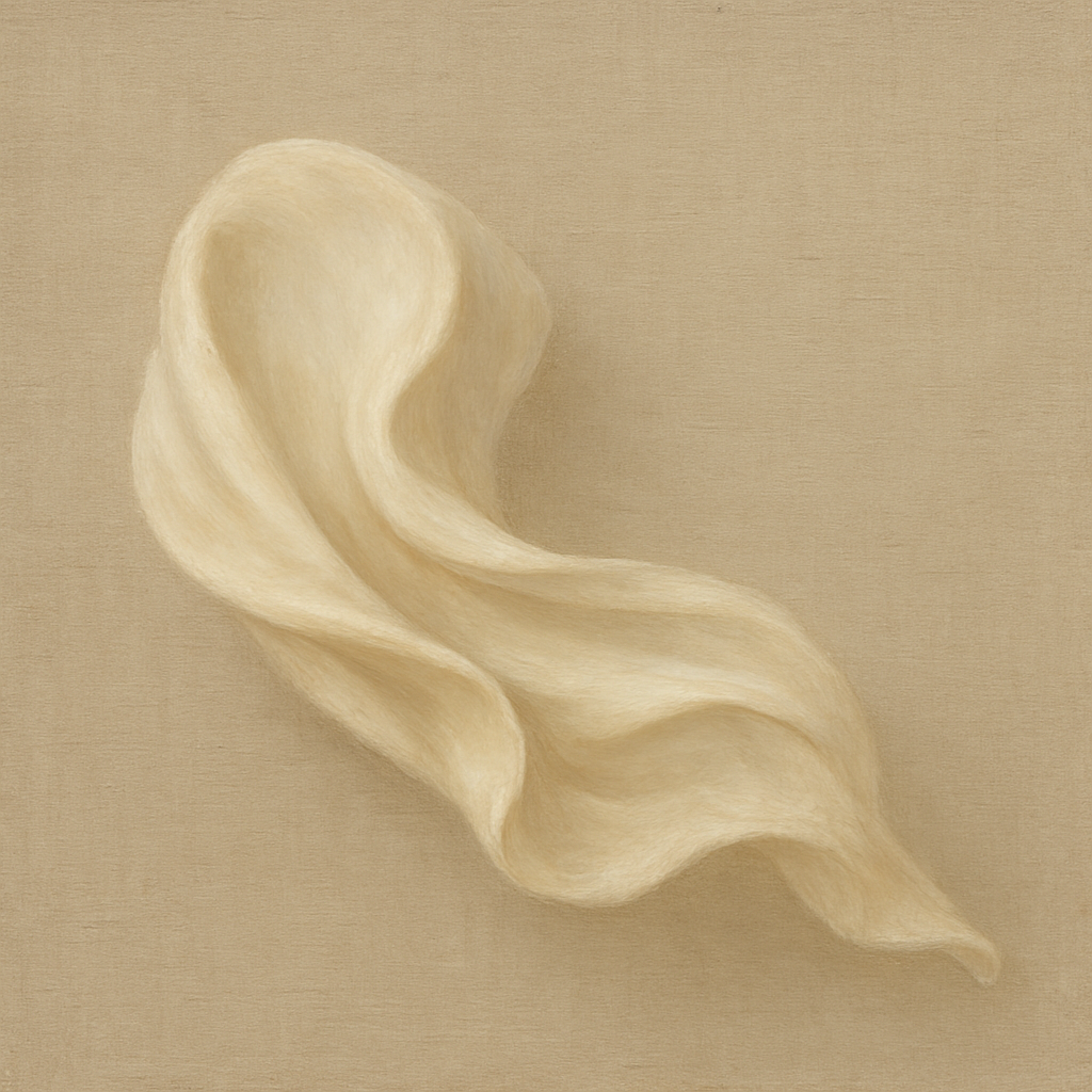 Alabaster Linen Texture Fold No. 4 - Modern Fine Art Oil Painting - View 1