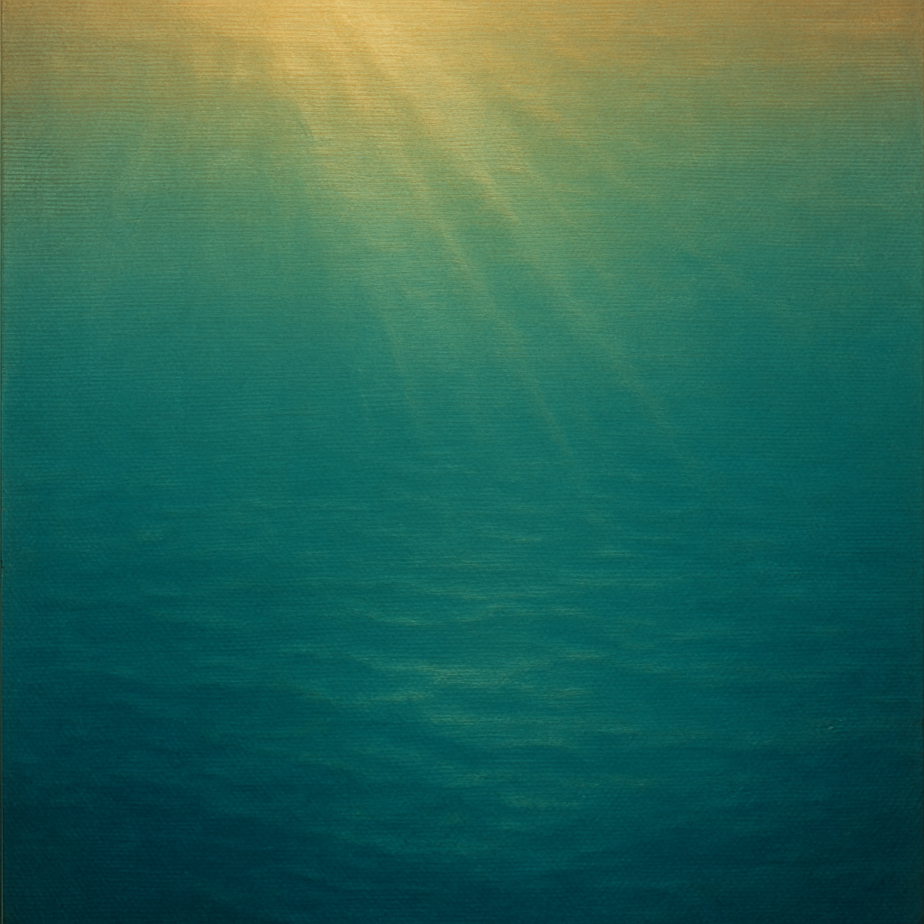 Minimalist Aquamarine Reef Void No. 10 - Modern Fine Art Oil Painting - View 1