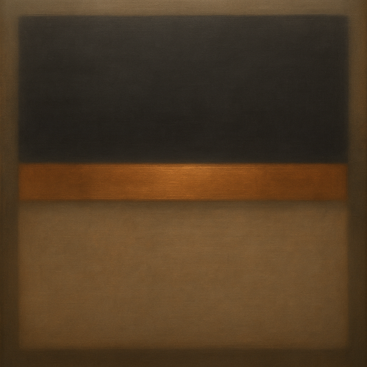 Charcoal Slate & Burnished Copper Horizon No. 5 Oil Painting - View 1