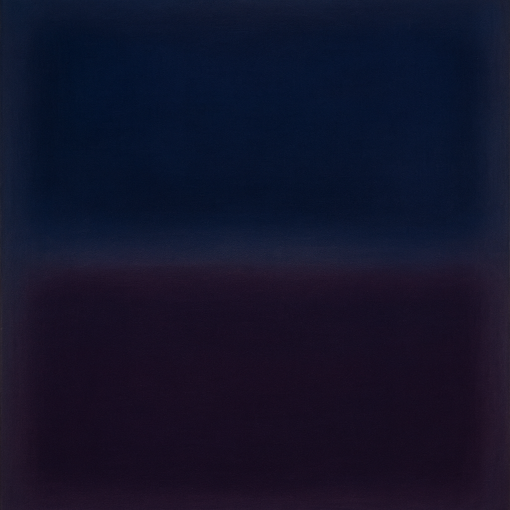 Deep Indigo & Midnight Plum Ambient Field No. 5 Oil Painting - View 1