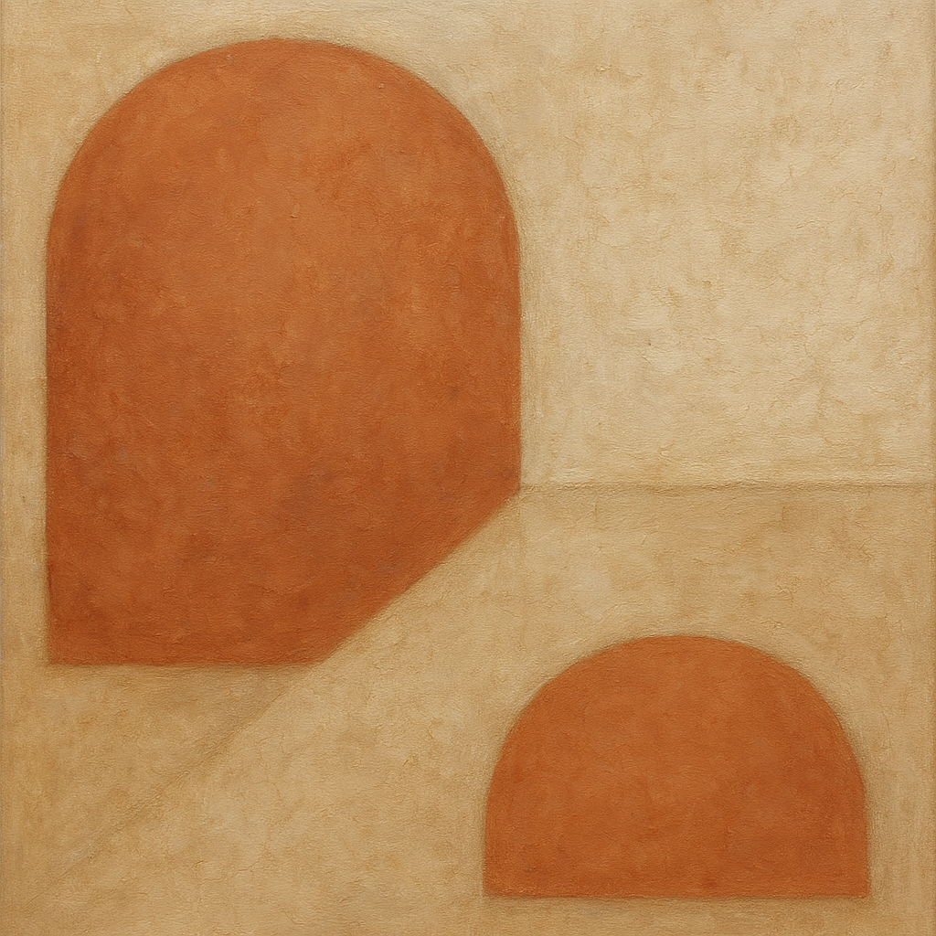 Earthy Terracotta & Weathered Plaster Wash No. 5 Oil Painting 100% Hand Painted Oil on Belgian Linen Canvas, Original Fine Art Wall Decor
