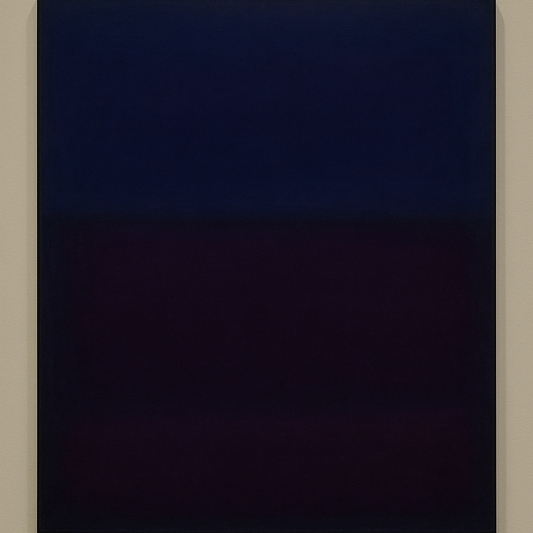 Deep Indigo & Midnight Plum Ambient Field No. 25 Oil Painting - View 1